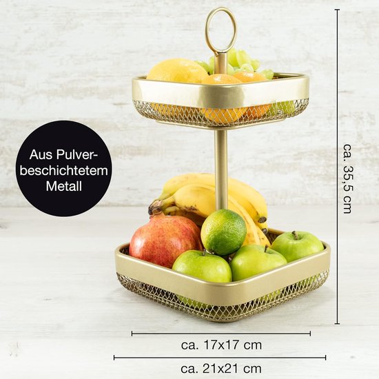 Moritz & Moritz Fruit-etagère zwart metaal - fruitmand etagère zwart