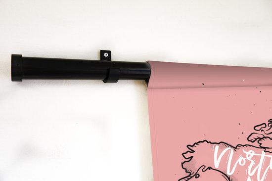 Tapisserie - Tapisserie - Wereldkaart - Rose - Lettres - 180x120 cm - Tapisserie