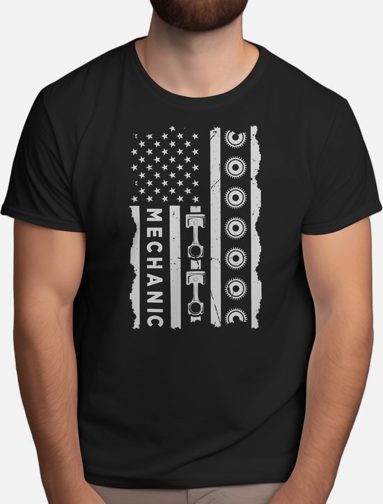 Mechanic USA - T Shirt - Car - Automobile - Automobiel - AutoLiefhebber - vader - dad - vaderdag - best dad in the world - father