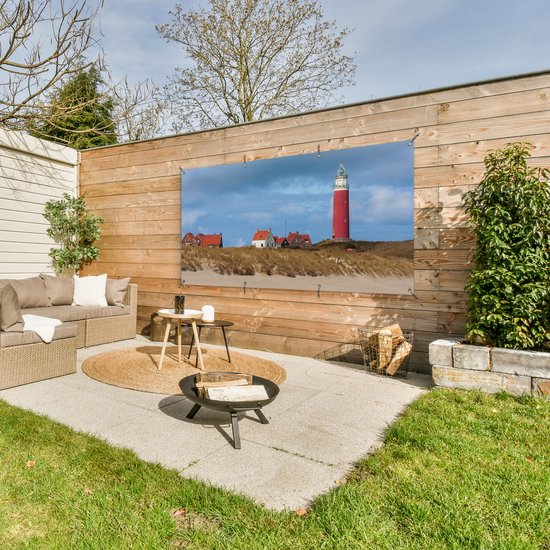Décoration murale extérieur Phare aux Pays- Nederland - 160x80 cm - Toile de jardin - Affiche extérieure
