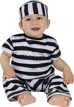 FUNIDELIA Gevangenis Kostuum - Boevenpak voor Baby - Maat: 69 - 80 cm - Zwart