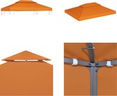 vidaXL Tonnelle de tente de rechange en tissu 310 g/m² 3x4 m Orange - Toile de tente de fête - Toiles de tente de fête - Toit de tente de fête - Toits de tente de fête