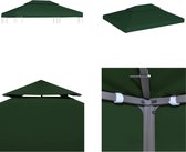 vidaXL Tonnelle de tente de rechange en tissu 310 g/m² 3x4 m Vert - Toile de tente de fête - Toiles de tente de fête - Toit de tente de fête - Toits de tente de fête