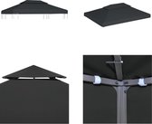 vidaXL Prieeldak 2-laags 4x3m 310 g/m² antracietkleurig - Prieeldak - Prieeldaken - Prieelluifel - Prieelluifels