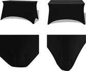vidaXL Tafelhoes stretch zwart 243x76x74 cm 2 st - Tafelhoes - Tafelhoezen - Tafelkleed - Tafelkleden