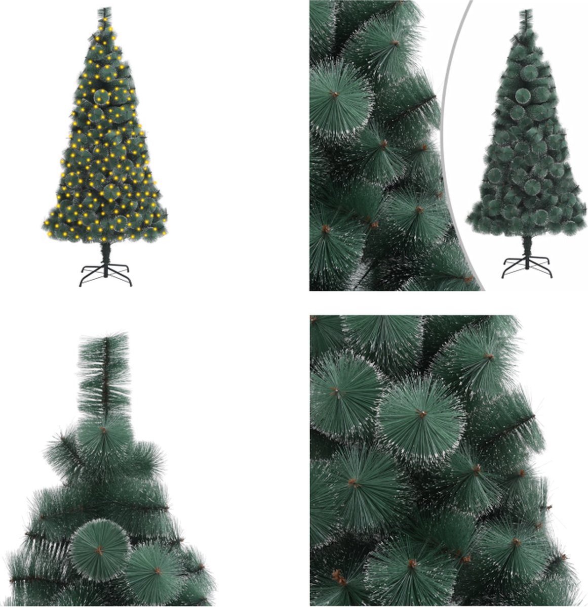 vidaXL Kunstkerstboom met LED's en standaard 240 cm PET groen - Kunstkerstboom - Kunstkerstbomen - Kerstboom - Kerstdecoratie