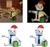 vidaXL-Ours de Noël-avec-LED-gonflable-180-cm - Ours en peluche Opblaasbaar - Ours en peluche gonflables - Figurine gonflable - Ours en peluche gonflable
