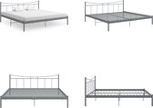 vidaXL Bedframe metaal grijs 200x200 cm - Bedframe - Bedframe - Bed Frame - Bed Frames