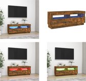 vidaXL Tv-meubel met LED-verlichting 100x35x40 cm gerookt eikenkleurig - Tv-kast - Tv-kasten - Tv-meubel - Hifi-meubel