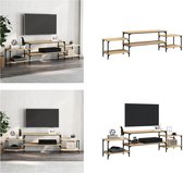 vidaXL Tv-meubel 197x35x52 cm bewerkt hout sonoma eikenkleurig - Tv-kast - Tv-kasten - Tv-meubel - Hifi-meubel