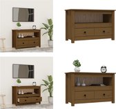 vidaXL Tv-meubel 79x35x52 cm massief grenenhout honingbruin - Tv-meubel - Tv-meubels - Tv Standaard - Tv Unit