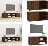 vidaXL Tv-meubels 2 st 80x31-5x36 cm bewerkt hout bruineikenkleurig - Tv-kast - Tv-kasten - Tv-meubel - Hifi-meubel