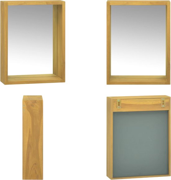 vidaXL Armoire à miroir 30x10x40 cm Bois de teck massif - Armoire à miroir - Armoires avec miroire - Armoire en bois - Armoire