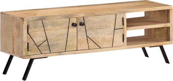 vidaXL Meuble TV 110x30x40 cm Bois de manguier massif - Meuble TV - Meubles TV - Meuble TV - Meuble TV