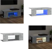 vidaXL Tv-meubel met LED-verlichting 90x39x30 cm betongrijs - Tv-kast - Tv-kasten - Televisiekast - Televisiekasten