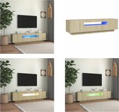 vidaXL Tv-meubel met LED-verlichting 160x35x40 cm sonoma eikenkleurig - Tv-kast - Tv-kasten - Televisiekast - Televisiekasten