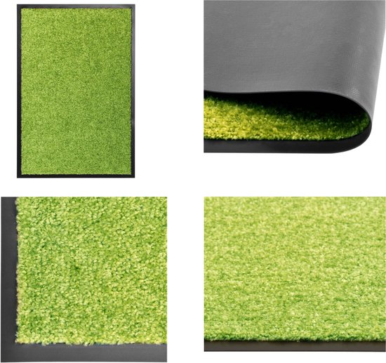 vidaXL Deurmat wasbaar 40x60 cm groen - Mat - Matten - Deurmat - Deurmatten