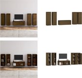 vidaXL Tv-meubelen 5 st massief grenenhout honingbruin - Tv-kast - Tv-kasten - Tv-meubel - Hifi-meubel
