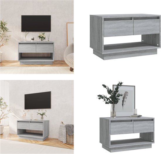 vidaXL Tv-meubel 70x41x44 cm spaanplaat grijs sonoma eikenkleurig - Tv-kast - Tv-kasten - Tv-standaard - Wandtafel
