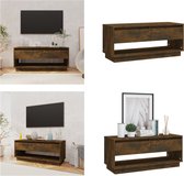 vidaXL Tv-meubel 102x41x44 cm spaanplaat gerookt eikenkleurig - Tv-kast - Tv-kasten - Tv-standaard - Wandtafel