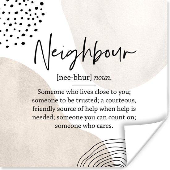 Affiche Bons voisins - Dictionnaire - Proverbes - 50x50 cm