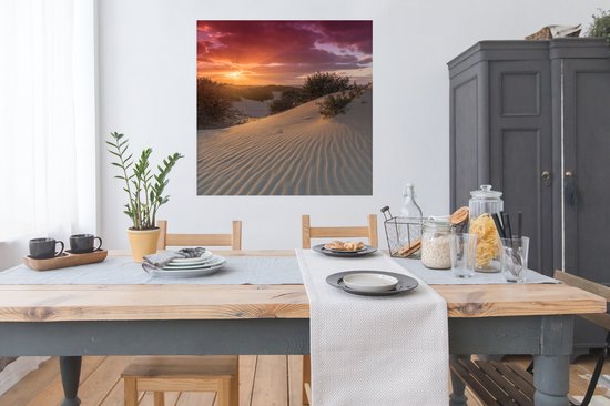 Poster Coucher de soleil sur la plage hollandaise - 100x100 cm XXL
