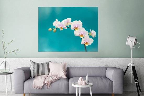 Affiche Orchidée - Fleurs - Plante - Wit - Violet - 120x90 cm
