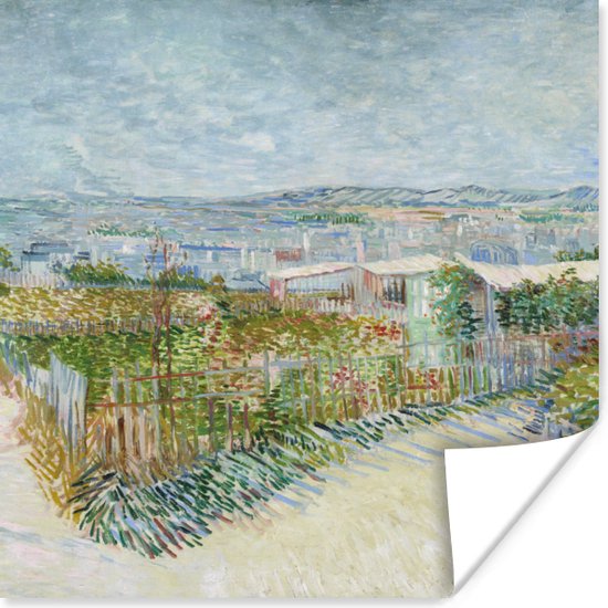 Poster Montmartre: achter le Moulin de la Galette - Vincent van Gogh - 100x100 cm XXL