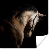 Poster Paarden - Halster - Zwart - 75x75 cm