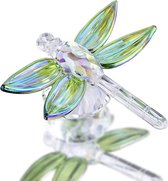 Truelle de libellule en cristal faite à la main, figurine d'animal de collection, cadeau d'animaux, décoration verte