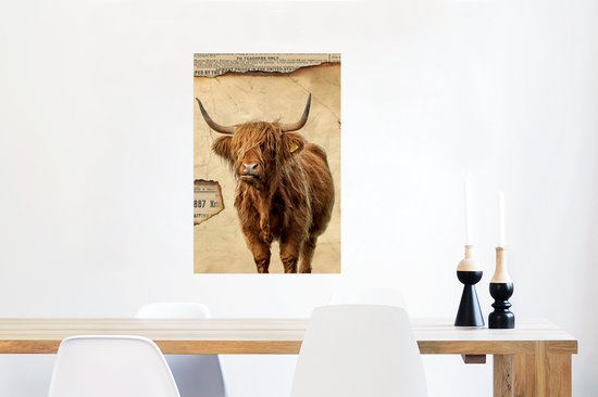 Affiche Highlander écossais - Vintage - Parchemin - 60x90 cm