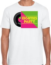 Bellatio Decorations Disco verkleed T-shirt heren - 80s party - wit - jaren 80 feest - carnaval XL