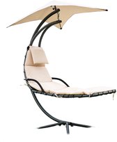 Ragnal® - Chaise suspendue - Chaise longue - Avec kussen - Avec support - Pour l'intérieur et l'extérieur - Avec auvent - San Remo - Résistant aux intempéries - Imperméable