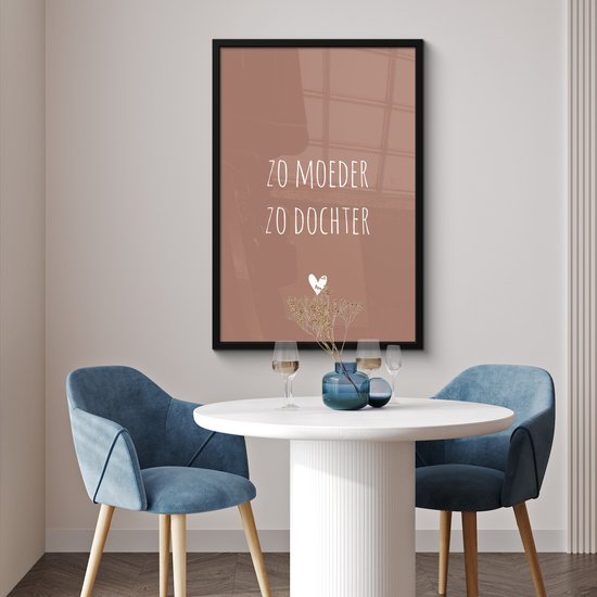 Cadre photo avec affiche - Telle mère, telle fille - Fille - Maman - Proverbes - Citations - 60x90 cm - Cadre pour affiche