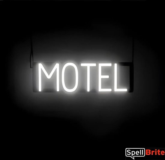 MOTEL - Lichtreclame Neon LED bord verlicht | SpellBrite | 53 x 16 cm | 6 Dimstanden - 8 Lichtanimaties | Reclamebord neon verlichting