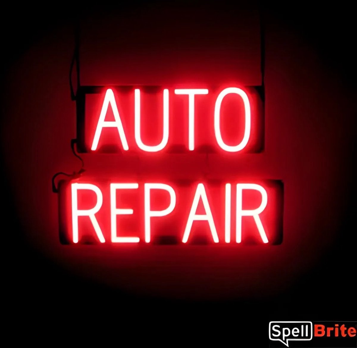 AUTO REPAIR - Lichtreclame Neon LED bord verlicht | SpellBrite | 54 x 38 cm | 6 Dimstanden - 8 Lichtanimaties | Reclamebord neon verlichting