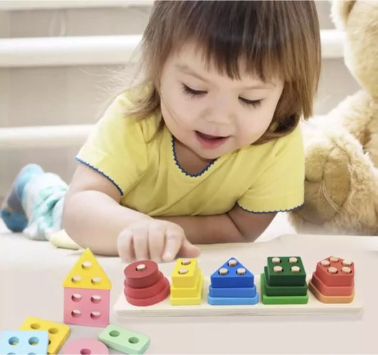 Kruzzel Houten Sorteer Puzzel - Spelenderwijs Leren voor Kinderen van Merkloos — afbeelding 5