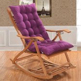 Stoelkussen, zitkussen en rugkussen voor schommelstoel, tuinmeubelen, voor binnen en buiten, patio, kussen met hoge rugleuning, 120 x 50 x 8 cm, violet