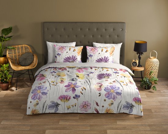 Good Morning dekbedovertrek bloemen - Lits jumeaux 240x200/220 cm - Multi - 100% Katoen renforce