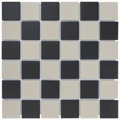 The Mosaic Factory London Vierkant - Tegel - Mozaïektegel - 30.9x30.9x0.6cm - Wit, Zwart - Mat - 1.04m²/10 Stuks