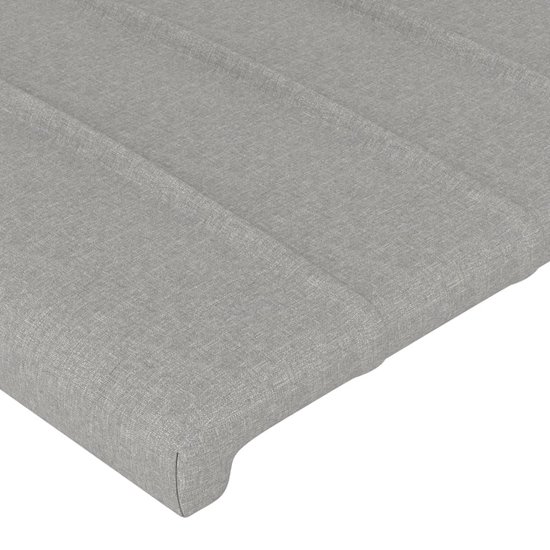 vidaXL Cadre de lit avec tête de lit Tissu Gris clair 120x200 cm - Cadre de lit avec tête de lit - Encadrements de lit avec têtes de lit - Lit - Meubles de couchage