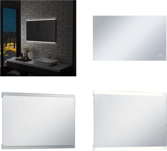 vidaXL Badkamerspiegel LED met aanraaksensor 100x60 cm - Badkamerspiegel - Badkamerspiegels - Make-upspiegel - Make-upspiegels