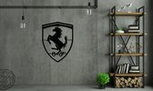 Scuderia Ferrari - Logo - Metaalkunst - Rood - 88,9 x 64 cm - Auto Decoratie - Muur Decoratie- Man Cave - Cadeau voor man- Inclusief ophangsysteem