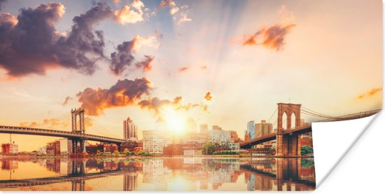 Poster New York - Brooklyn - Bridge - Zonsondergang