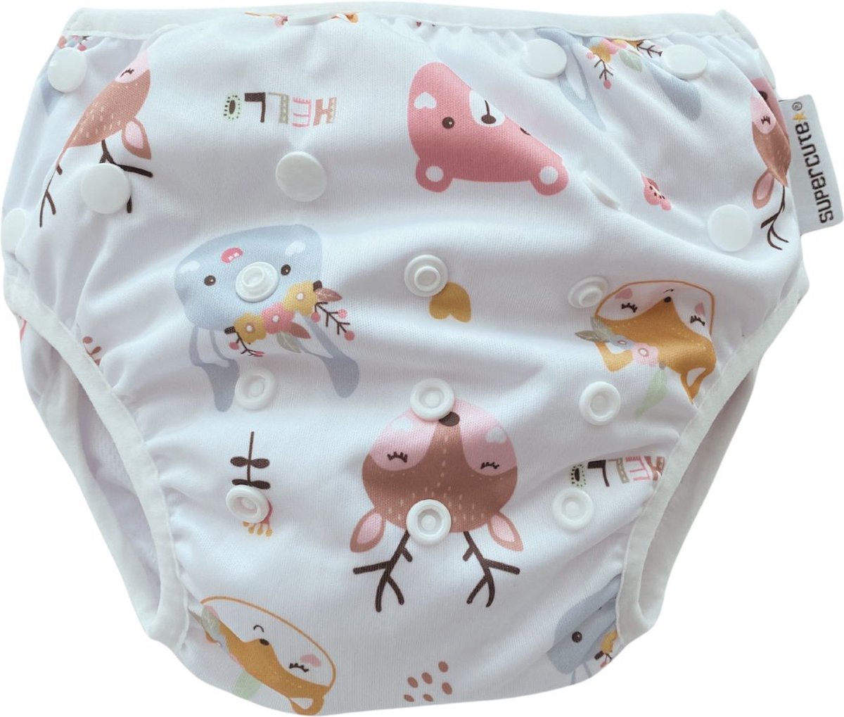 Supercute - Wasbare - Zwemluier - Verstelbaar - Hello - Hertjes - Haasjes - Zwemmen - Baby zwemmen - 0 - 3 jaar - Meisje - Milieu vriendelijk - Babyspa - Kraamkado — afbeelding 2