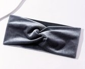 Velvet Haarband - grijs blauw - fluweel - suede - haarband dames - diadeem - haar - elastiek -bandana - make up haarband - accessoires