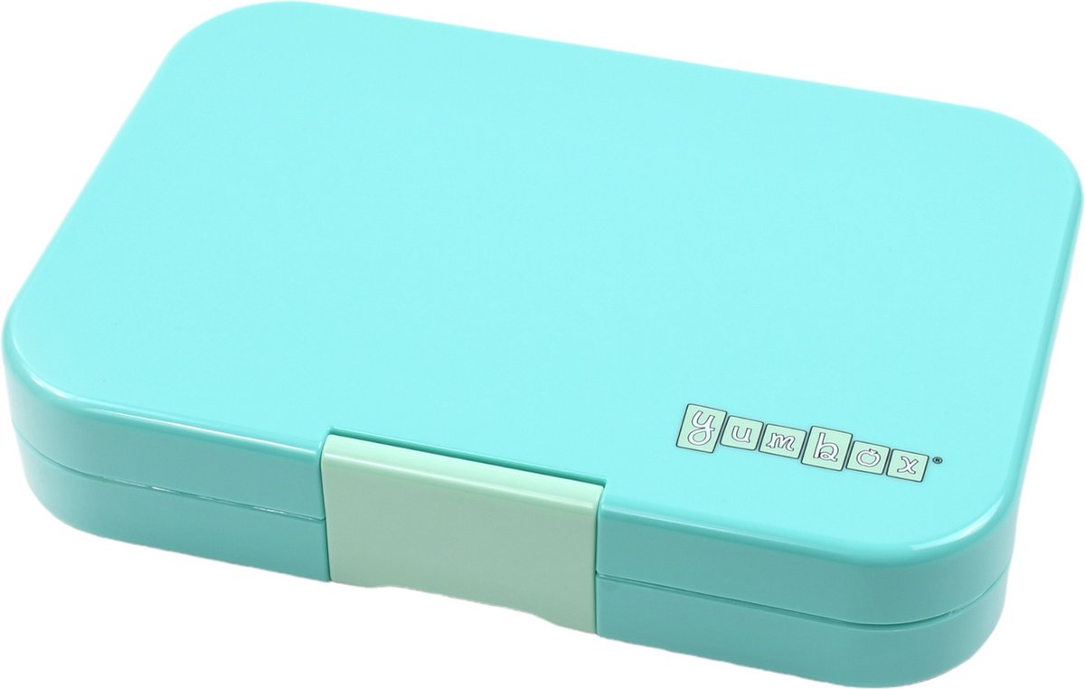 Yumbox Tapas XL - lekvrije Bento box lunchbox - 4 vakken - Antibes Blue / Rainbow tray