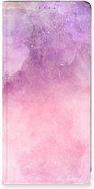 Leuk Telefoonhoesje Geschikt voor Motorola Moto G54 Bookcase Cover Pink Purple Paint