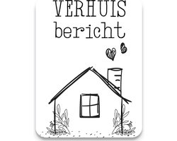 Studio Juulz - Verhuiskaart 25 x VERHUISBERICHT HUISJE | Verhuizen | Adreswijziging | Verhuiskaarten | Nieuw huis | Samenwonen | Lief | Modern | Strak | Huisje | A6 | zwart wit