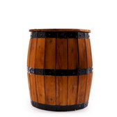 Biervatkruk - Naturel - Albasia Hout - Met Opbergruimte - 38cmx32cm - Biervat Kruk - Beer Barrel - Hand Gemaakt